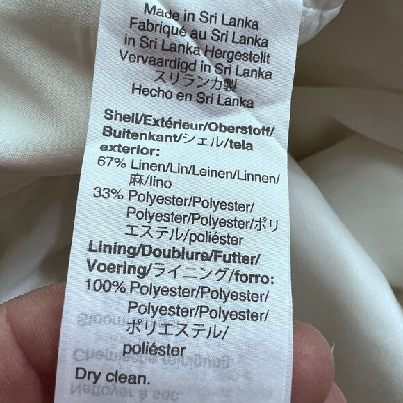 J. Crew Women Linen Blend White Wide Leg Sz 22 Pant High Rise Slash Pocket LINEN - Picture 13 of 14